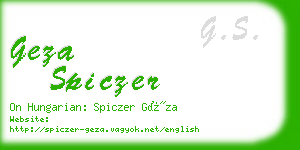 geza spiczer business card